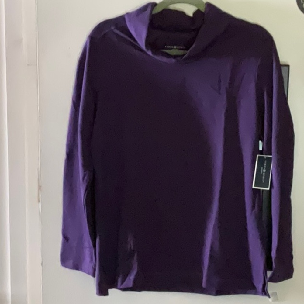 KAREN SCOTT SPORT Medium Funnel Neck Top